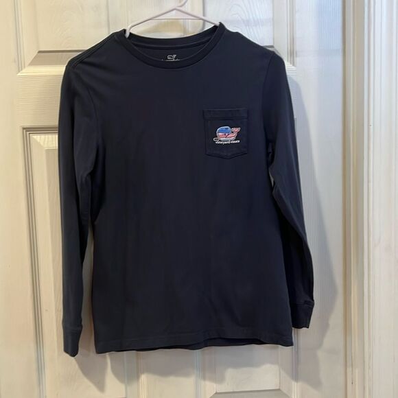 Vineyard Vines youth boys navy size medium (12-14) hockey tshirt. - Picture 1 of 4